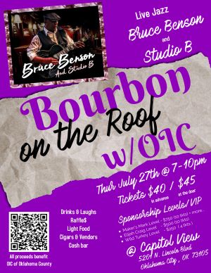 Bourbon on the Roof event July 27 from 7-10 pm
